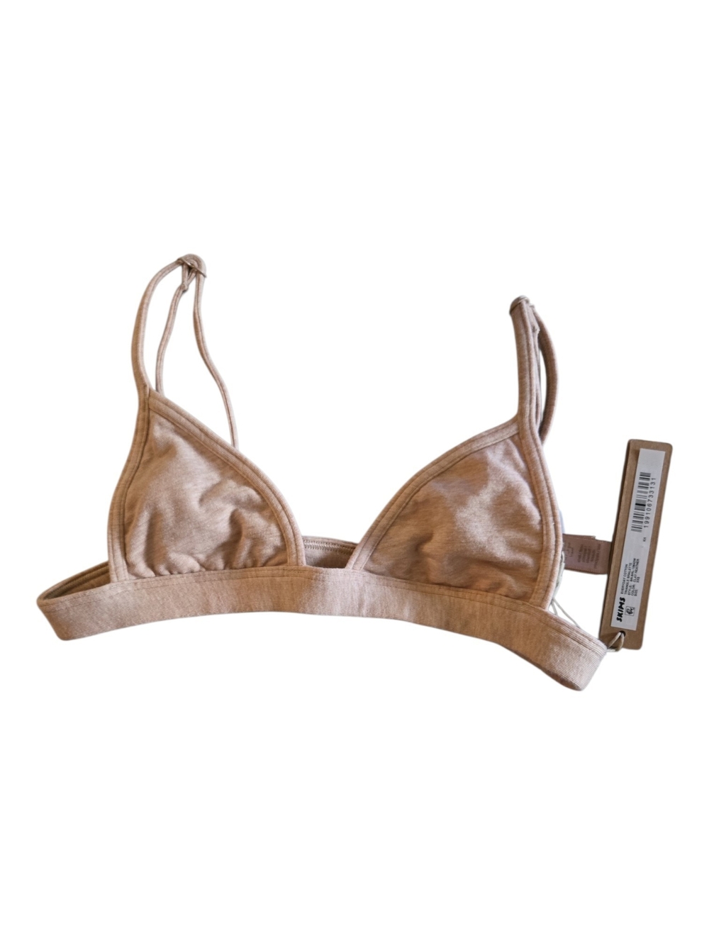 NWT Skims Everyday Cotton Triangle Bralette Nude Clay Heather XXS
